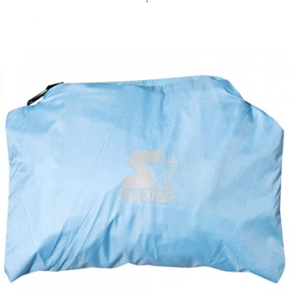 Starter Girls M Popover Packable Jacket Light Blue Windbreaker Raincoat - Picture 3 of 3